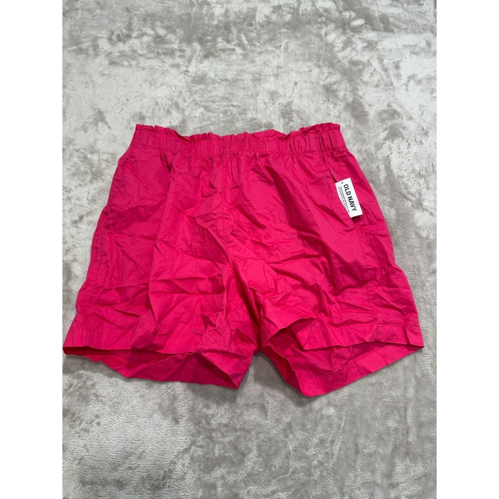 Old Navy High Waisted Poplin Shorts‎ Womens Size Medium Hot Pink Pockets NWT
